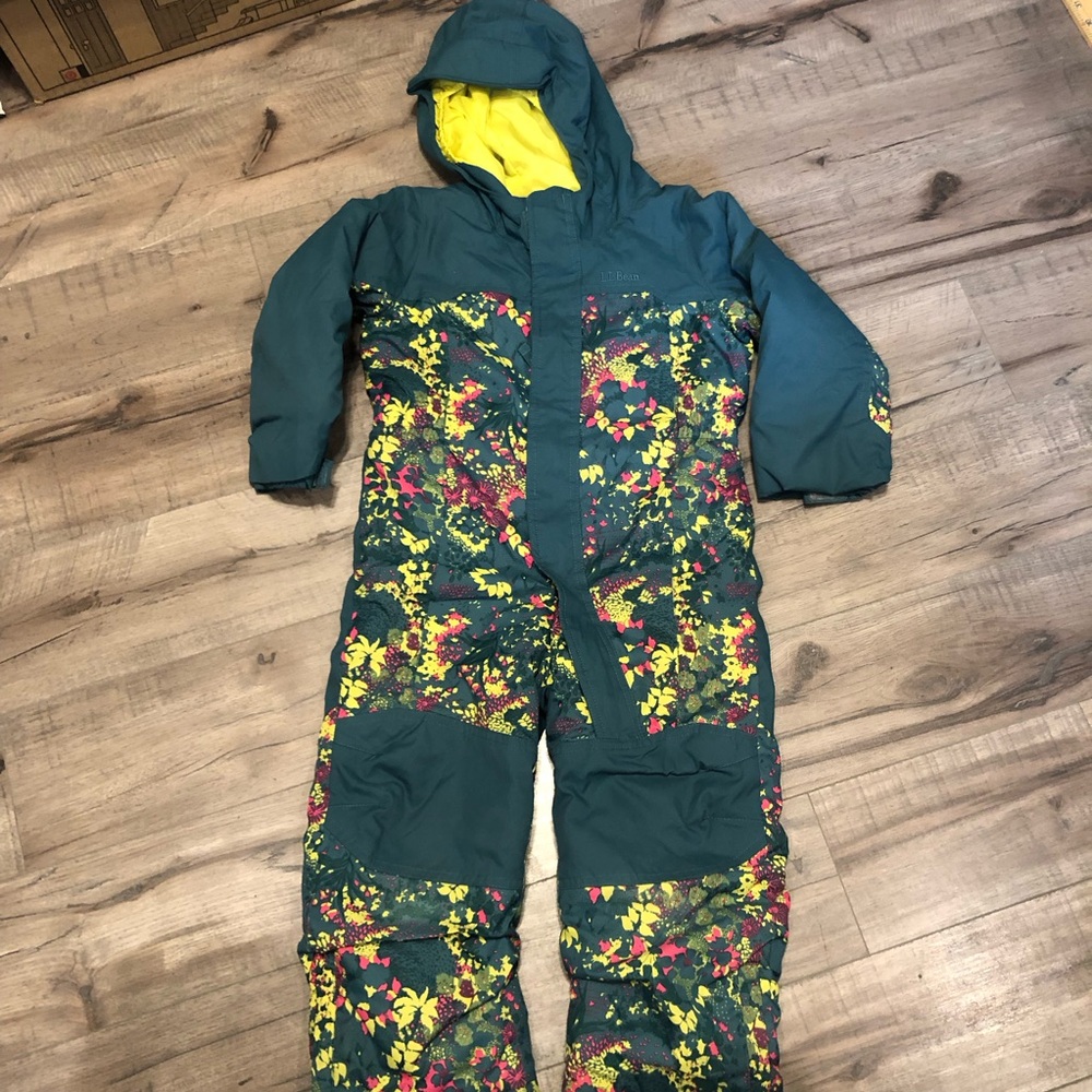 L.L.Bean Cold Buster Snowsuit 4T Floral 3M Thinsulate Winter